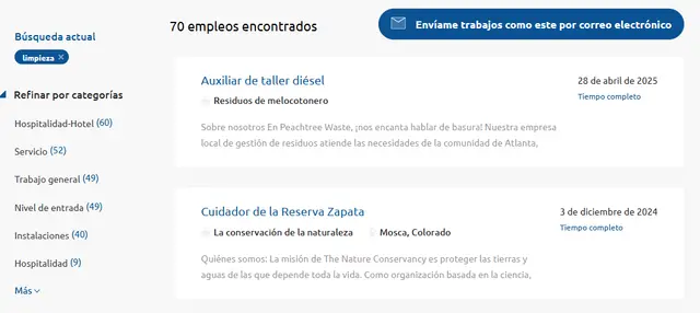  Búsqueda de empleo en United Latino Job Bank. Fuente: https://hirelatinos.org/   
