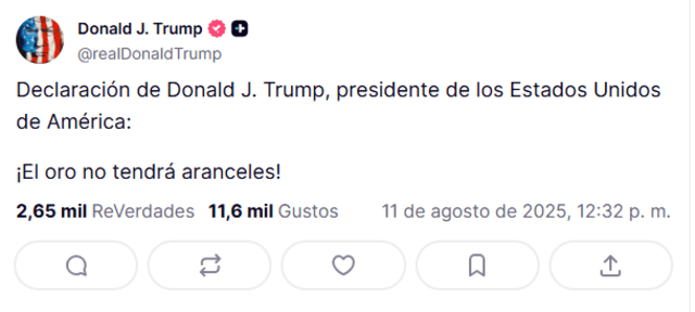 Trump usó su cuenta para hacer el anuncio.   