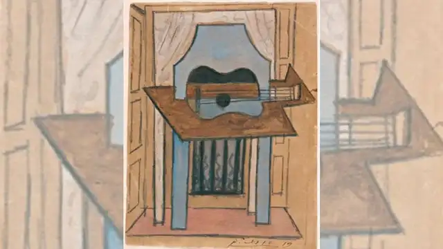  El cuadro se llama "Naturaleza muerta con guitarra", y fue pintado por Pablo Picasso en 1919. Foto: UNN    