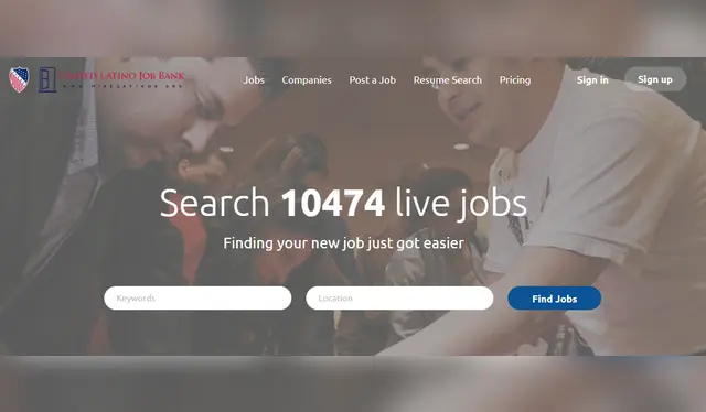  Portal de United Latino Job Bank. Fuente: https://hirelatinos.org/   