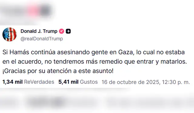 Comunicado de Donald Trump. Fuente: Truth Social Comunicado de Donald Trump. Fuente: Truth Social