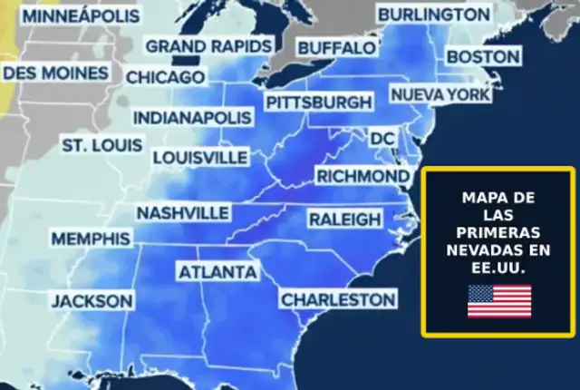 Estados Unidos presenta varios lugares afectados por la nieve. Foto: Fox news   
