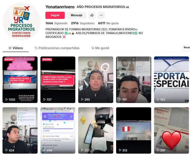 Cuenta de Yonatan Reynoso en TikTok. Fuente: TikTok Cuenta de Yonatan Reynoso en TikTok. Fuente: TikTok