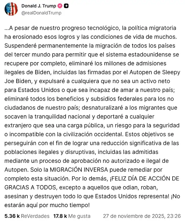 Trump quiere suspender Trump quiere suspender