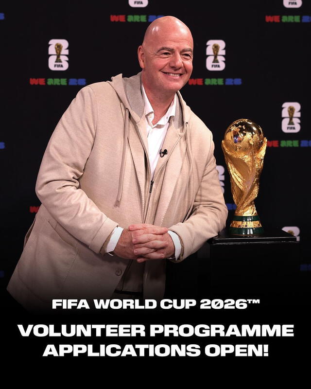FIFA abrió un programa de voluntariados para el Mundial 2026. FIFA abrió un programa de voluntariados para el Mundial 2026.