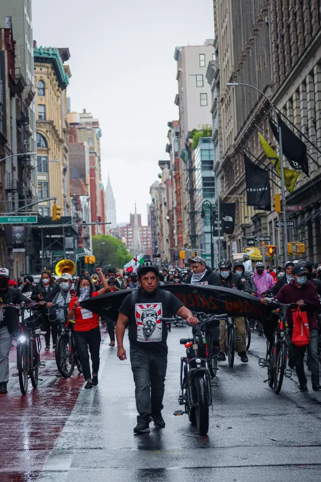  Deliveristas Unidos se movilizaron en Nueva York para exigir respeto a sus derechos laborales. Foto: Los Deliveristas Unidos    