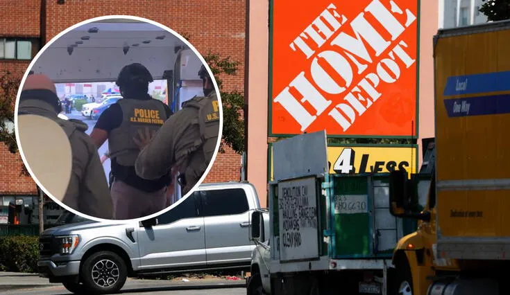 Los agentes del ICE llevaron a cabo la Operación Caballo de Troya en Home Depot, en Los Ángeles. Los agentes del ICE llevaron a cabo la Operación Caballo de Troya en Home Depot, en Los Ángeles.
