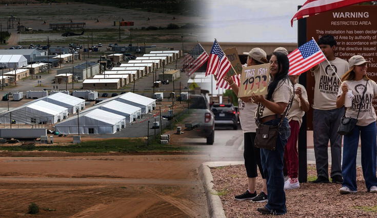 El Campamento East Montana está diseñado para albergar a miles de inmigrantes.