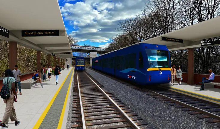 Un nuevo tren ligero, el Interborough Express (IBX), conectará Queens y Brooklyn en Nueva York. Un nuevo tren ligero, el Interborough Express (IBX), conectará Queens y Brooklyn en Nueva York.