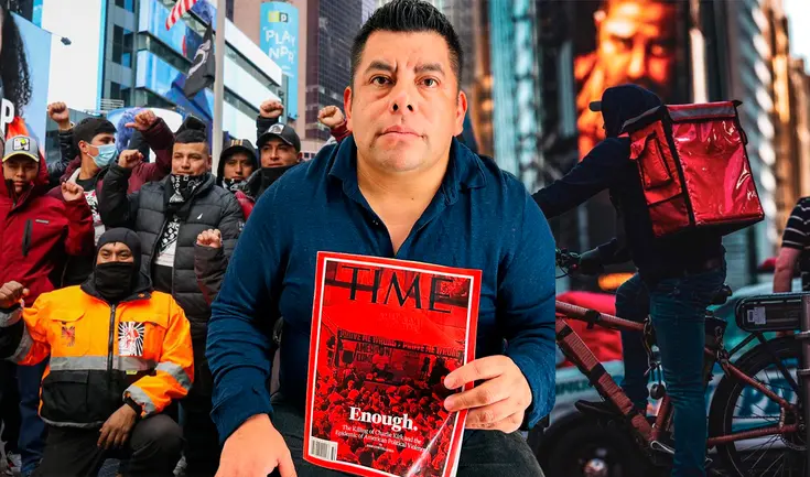 Reconocido por la revista TIME, Ajche representa a los inmigrantes latinos que sostienen la economía.