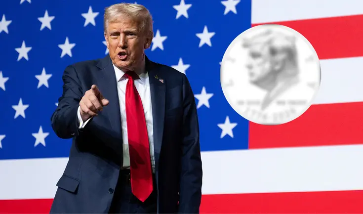 El Departamento del Tesoro de EE.UU. propone acuñar una nueva moneda de un dólar con la imagen de Donald Trump. El Departamento del Tesoro de EE.UU. propone acuñar una nueva moneda de un dólar con la imagen de Donald Trump.