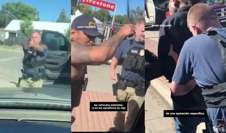Los agentes del ICE destrozaron por completo la ventana del auto y tanto England como su hija tuvieron rasguños por los vidrios rotos.
