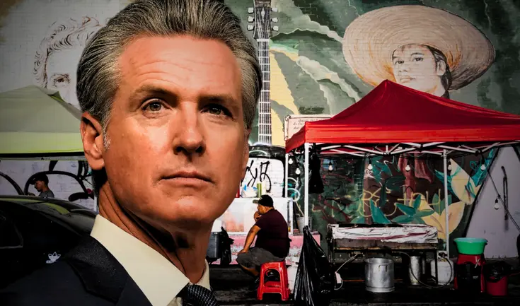 Gavin Newsom firma ley histórica para proteger a vendedores ambulantes inmigrantes en California.