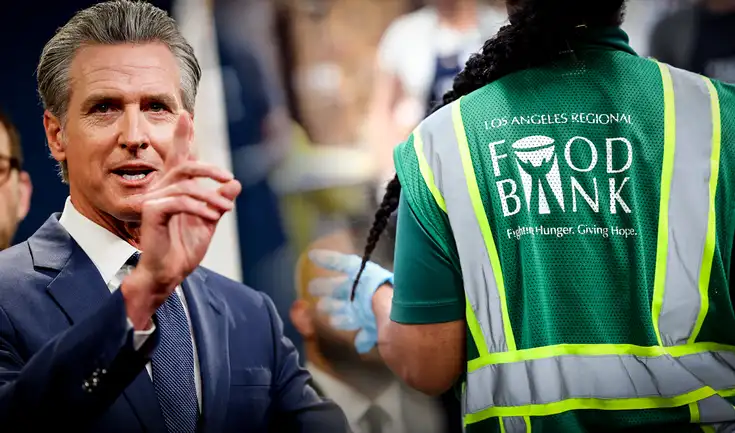 Gavin Newsom anunció el despliegue de la Guardia Nacional para abastecer bancos de alimentos en California. Gavin Newsom anunció el despliegue de la Guardia Nacional para abastecer bancos de alimentos en California.