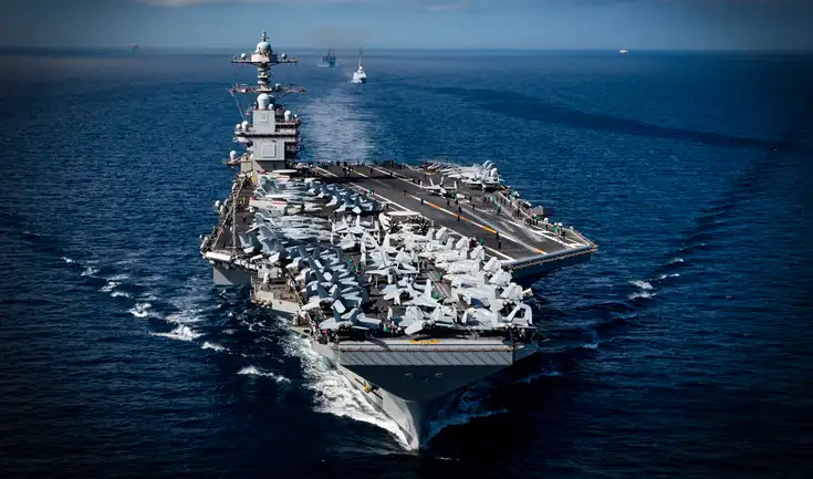El Pentágono anunció el despliegue del portaaviones USS Gerald R. Ford al Mar Caribe. El Pentágono anunció el despliegue del portaaviones USS Gerald R. Ford al Mar Caribe.