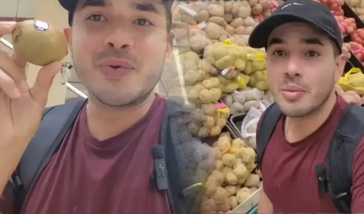El joven cubano visitó el supermercado Metro donde vio una gran variedad de productos alimenticios que se consume en Perú.