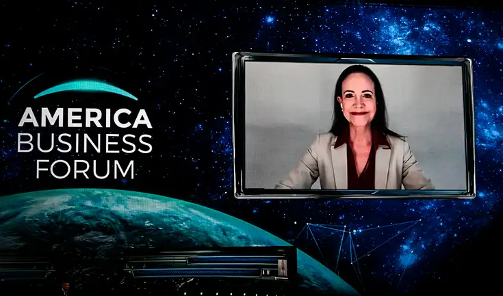María Corina Machado se presentó en el America Business Forum, evento que presentó a figuras como Donald Trump, Javier Milei y Lionel Messi. María Corina Machado se presentó en el America Business Forum, evento que presentó a figuras como Donald Trump, Javier Milei y Lionel Messi.
