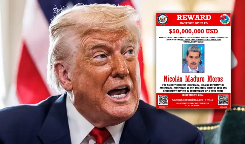 Estados Unidos aumenta recompensa por Nicolás Maduro a US$50 millones y lo acusa de tener vínculos con el Cartel de Sinaloa
