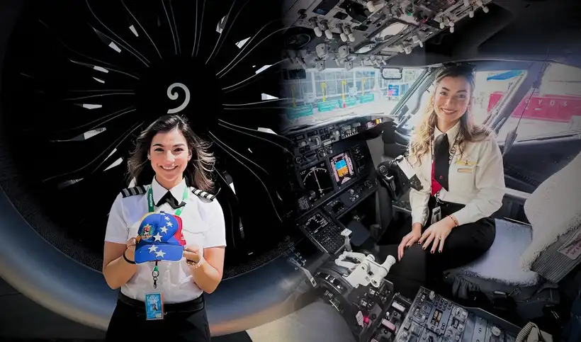 Piloto venezolana Daniela Weintraub Kaselow trabaja en Delta Airlines.